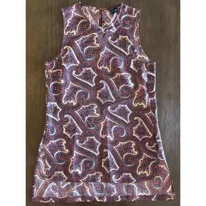 Women’s Sleeveless Blouse Theory Multicolor Paisley Print Petite P